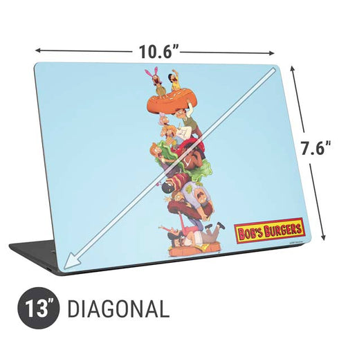 Bobs Burgers Stacked Universal Laptop 13in (10.6 x 7.6in) Skin